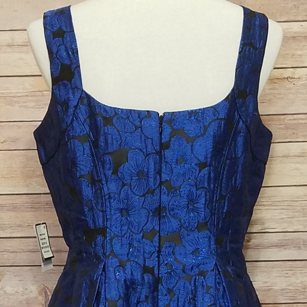 Nine West Metalic Jacquard Dress Size 10 - Picture 3 of 6